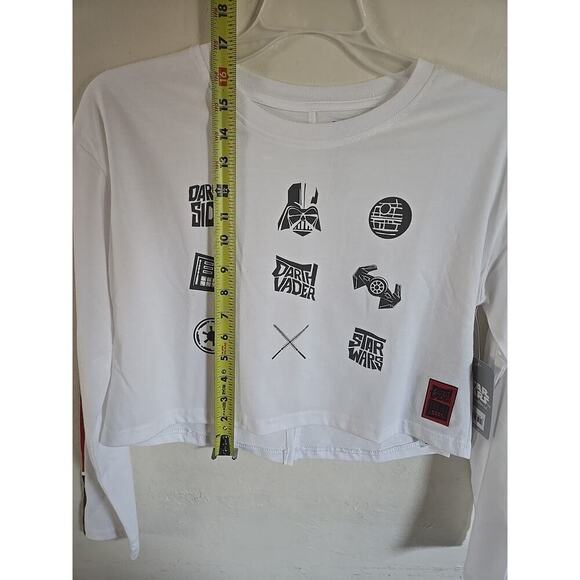 Disney Star Wars Darth Vader Dark Side White Girls Crop Top Size 11/12 New w Tag - Picture 13 of 16